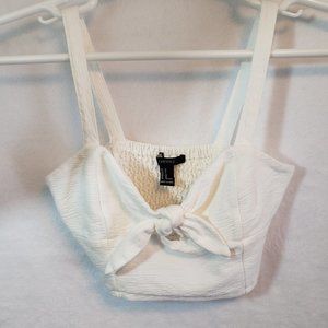 Forever 21 White Halter Crop Top Medium
